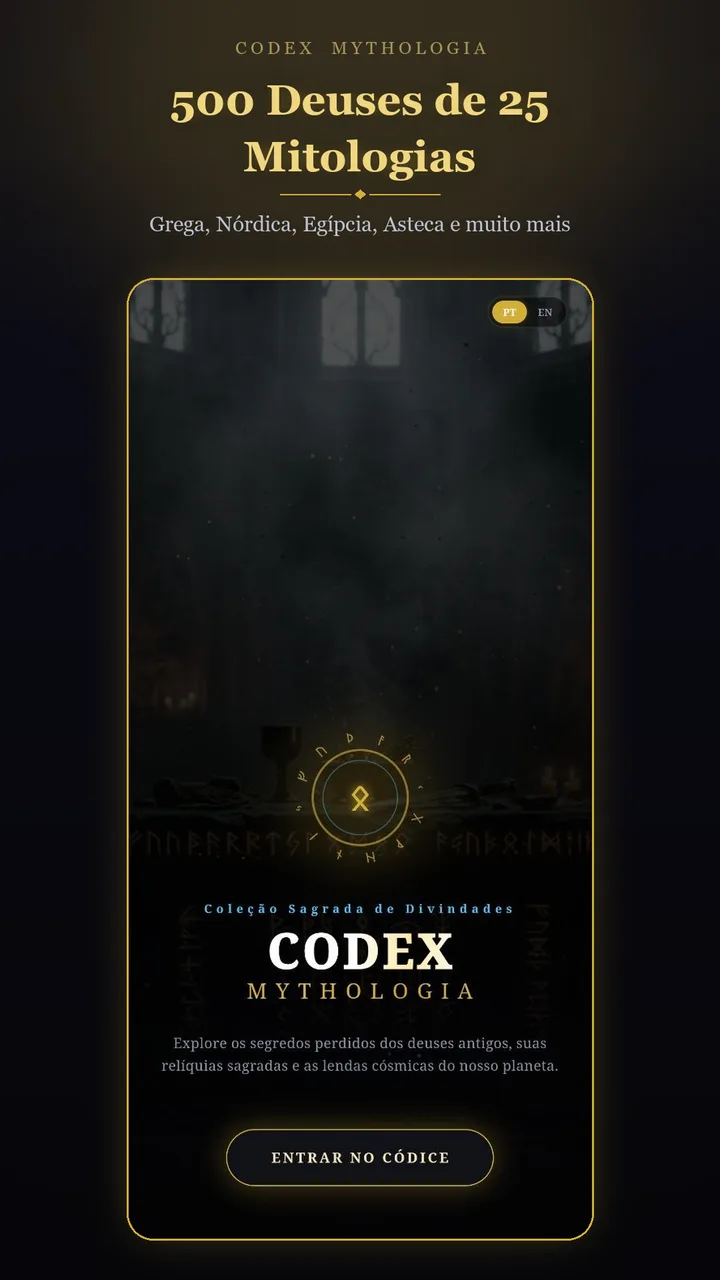 Tela do app Codex Mythologia