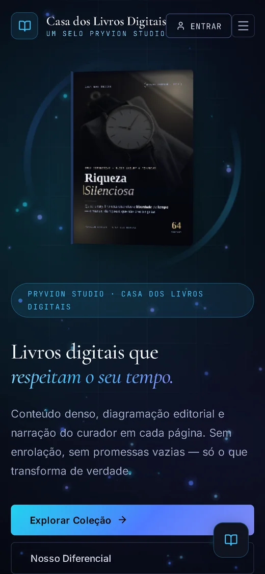 Versão mobile do site Casa dos Livros Digitais